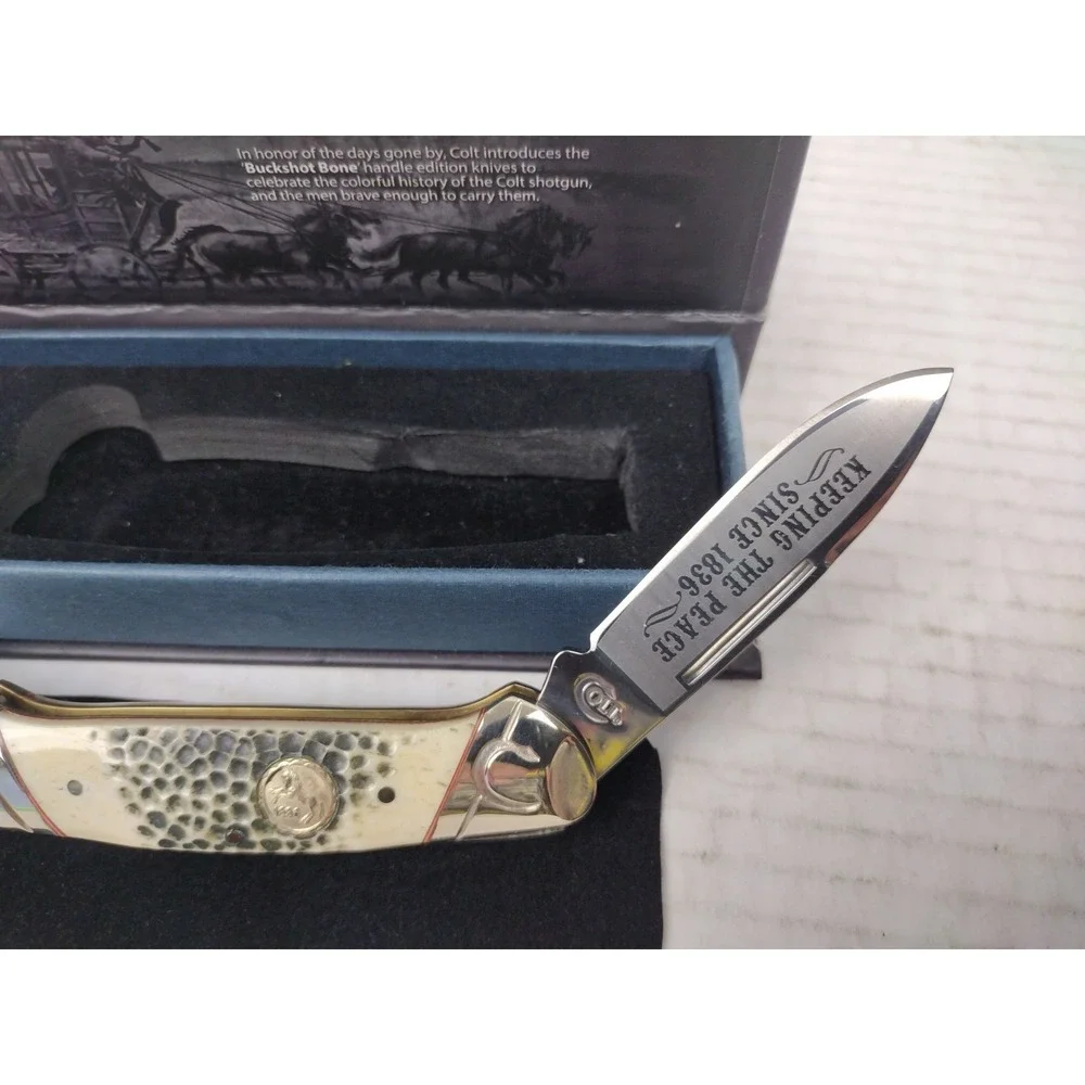 Colt Keeping The Peace CT482 2 Blade Shotgun Rifle Buckshot Bone Trapper Knife